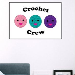 Póster Crochet Crew Cute Yarn Funny