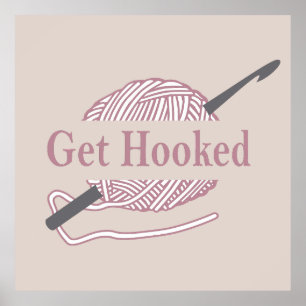 Póster crochet gracioso de citas crochet diciendo