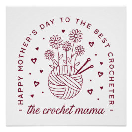 Póster Crochet mamá crochet mamá feliz día de las madres