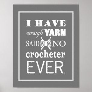 Póster Crochet no es suficiente yarn sala de naves oscuro