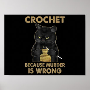 Póster Crochet porque el asesinato es un gato negro croch
