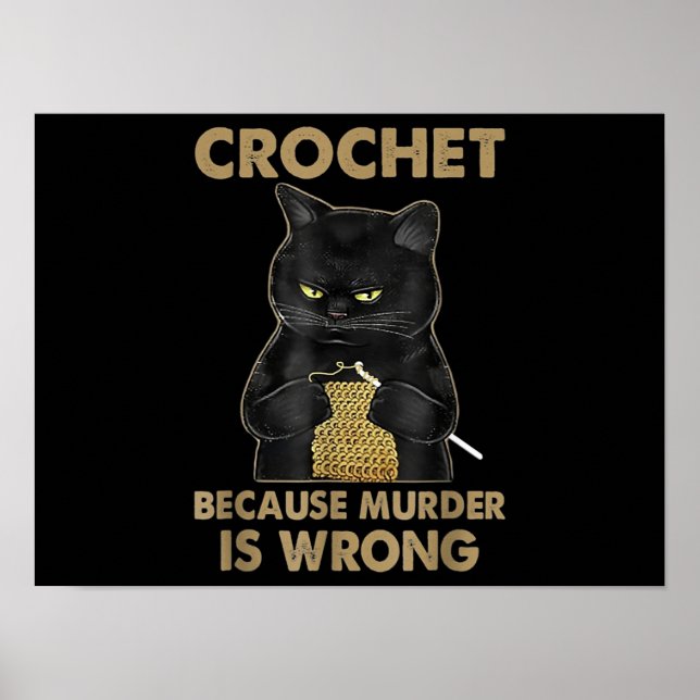 Póster Crochet porque el asesinato es un gato negro croch (Frente)