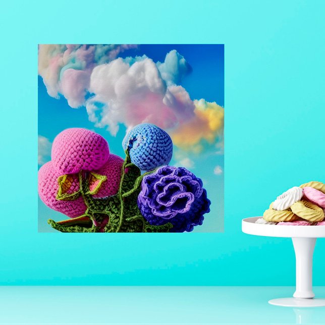 Póster Crocheted Wildflowers In the Clouds Digital Art (Subido por el creador)