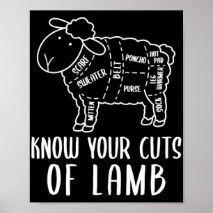 Póster Crocheting Know Your Cuts Of Lamb