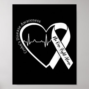 Póster Crohns Disease Heart Support Purple Ribbon Crohns