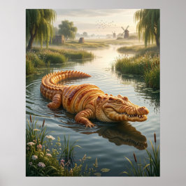 Póster Croissant Cocodrilo