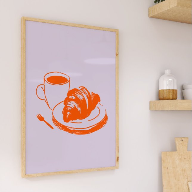 Póster Croissant de Café Café Parisino Lavanda Naranja Ar (Subido por el creador)