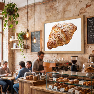 Póster Croissant fresco de almendra pastel francés