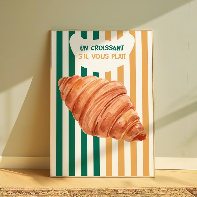 Póster Croissant Poster French Bakery Kitchen Wall Art (Subido por el creador)