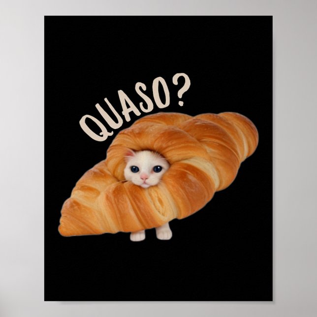 Póster Croissant Quasocat Meme Para Mujeres Croissage Vin (Frente)