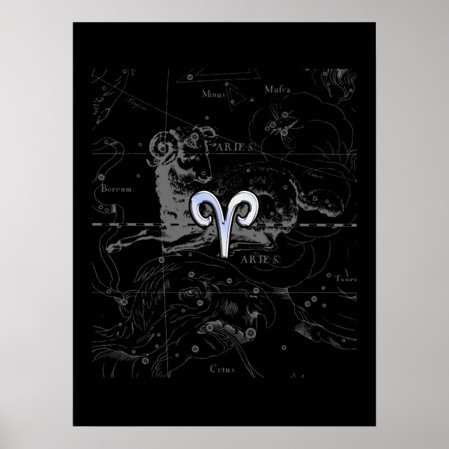 Póster Cromado como Aries Zodiac Symbol en Hevelius (Frente)