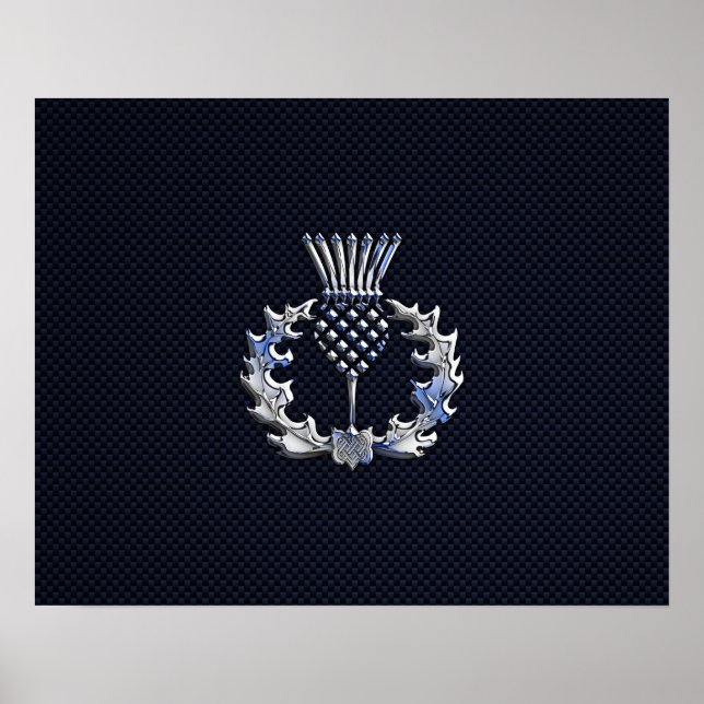 Póster Cromado en fibra de carbono Imprimir fragmento esc (Frente)