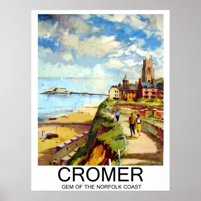 Póster Cromer, Gem de la costa de Norfolk, Inglaterra, vi (Frente)