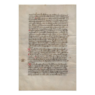 Póster Crónica de historia antigua manuscrita medieval