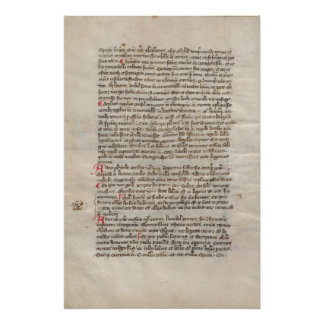 Póster Crónica de historia antigua manuscrita medieval
