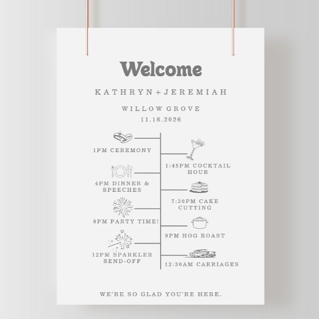 Póster Cronología de Bienvenida Formal Simple para Boda D (Subido por el creador)