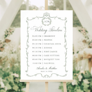 Póster Cronología de Boda Clásica Moderna Francesa en Ver