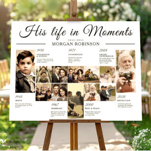 Póster Cronología de Celebración de la Vida Funeral Memor