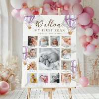 Cronología de fotos del primer cumpleaños de Beary