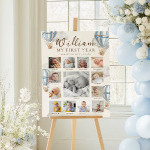 Póster Cronología de fotos del primer cumpleaños de Blue 