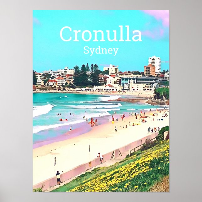 Póster Cronulla Sydney en la playa Viaje en verano (Frente)