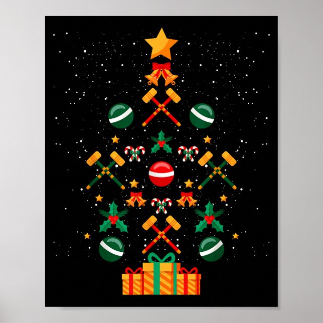 Póster Croquet Christmas Tree Xmas  (Frente)