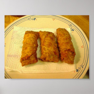 Póster Croquetas chinas tailandesas del pollo
