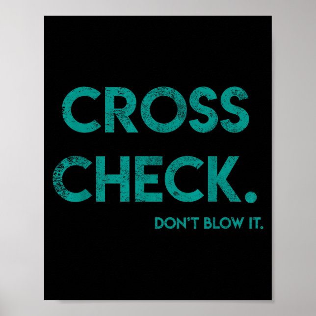 Póster Cross Check. Don't Blow It Funny Quote Flight Atte (Frente)