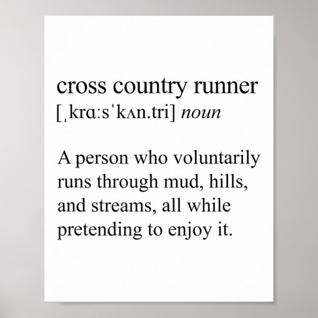 Póster Cross Country Runner Definition, Xc Running  (Frente)