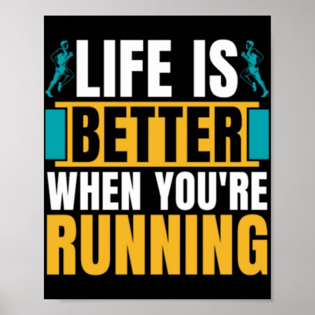 Póster Cross Country Running Life Is Better When Athletic (Frente)