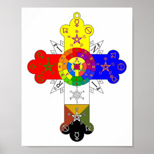 Póster Cross Lamen, Rosa de Rosicrucian