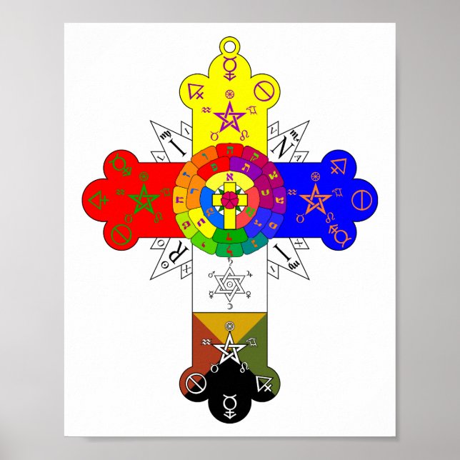 Póster Cross Lamen, Rosa de Rosicrucian (Frente)