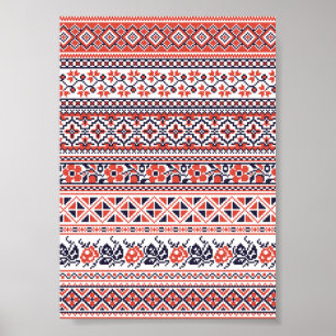 Póster Cross-stitch design Patterns