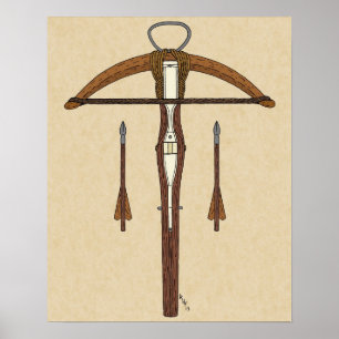 Póster Crossbow medieval con pernos