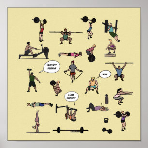 Póster Crossfit, poster de amigos en encrucijada