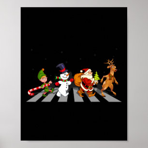 Póster Crosswalk Navidades de la diversión Santa Elf Snow