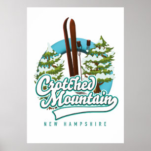 Póster Crotched mountain new hampshire ski logo