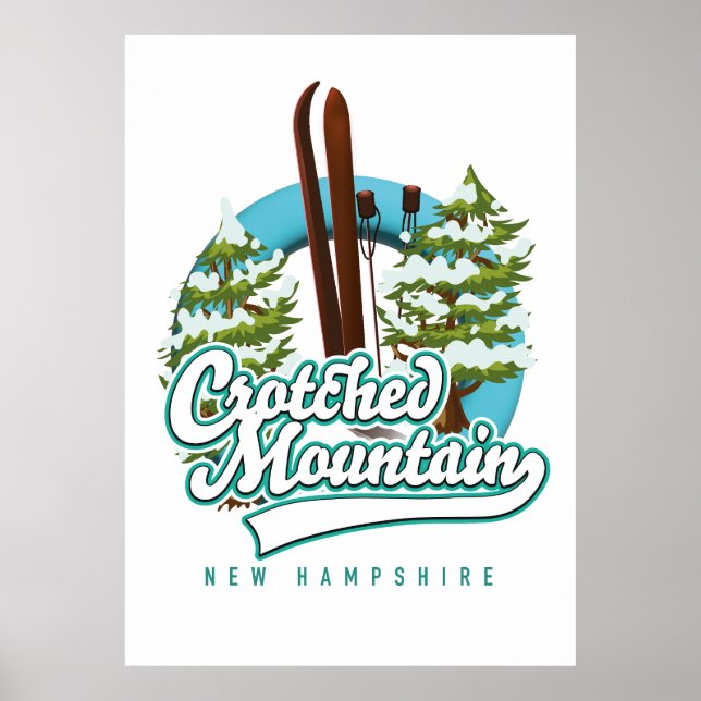 Póster Crotched mountain new hampshire ski logo (Frente)