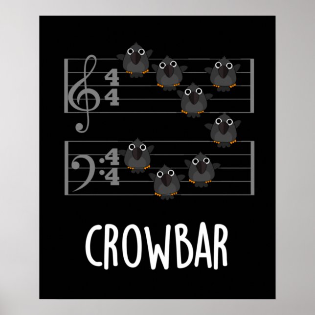 Póster Crow Bar Funny Music Bird Pun Dark BG (Frente)