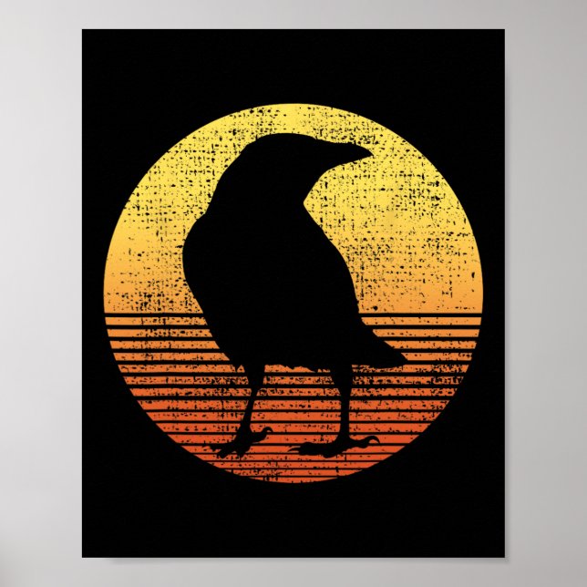 Póster Crow Bird Lover Raven Vintage (Frente)