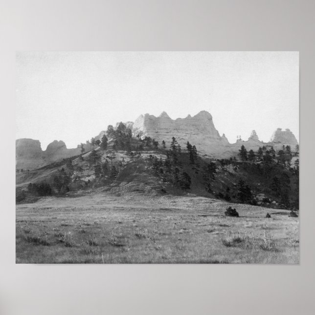 Póster Crow Butte cerca de Ft. Fotografía de Robinson (Frente)