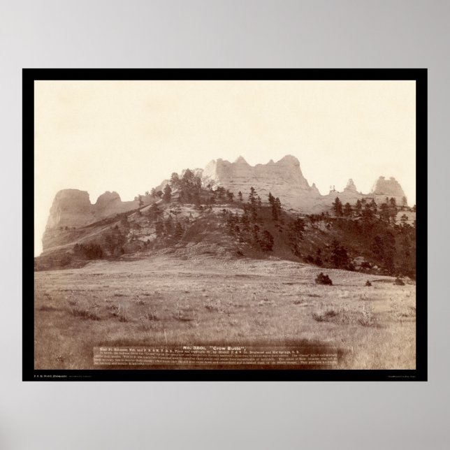 Póster Crow Butte cerca del Fuerte Robinson NE 1891 (Frente)