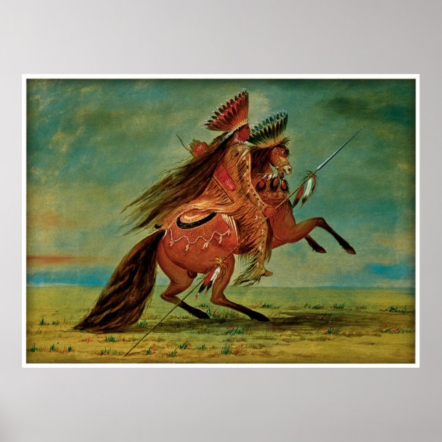 Póster Crow Chief, por George Catlin 1850 (Frente)