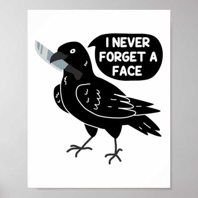 Póster Crow espeluznante con cuchillo (Frente)