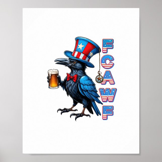 Póster Crow, F-Caw-F Funny Bird Creative Casual (Frente)