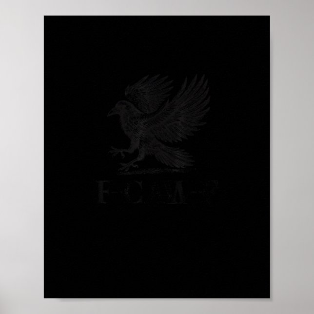 Póster Crow, F-Caw-F Funny Bird Gothic Adult Humor Cool U (Frente)