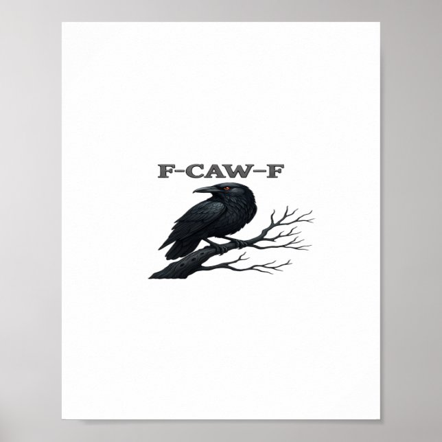 Póster Crow F-Caw-F Funny Gothic Moon Bird Novelty Adult  (Frente)