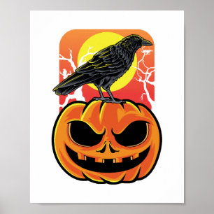Póster Crow Halloween Bird Watcher Gift