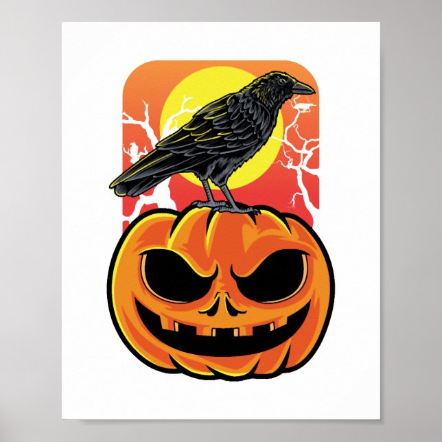 Póster Crow Halloween Bird Watcher Gift (Frente)