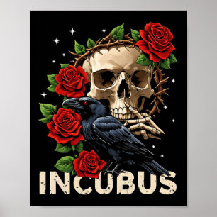 Póster Crow Incubus Flor de Cráneo Izquierdo Vestido de H